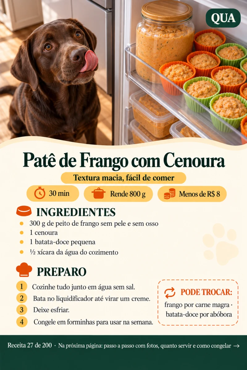 Receita de patê de frango com cenoura