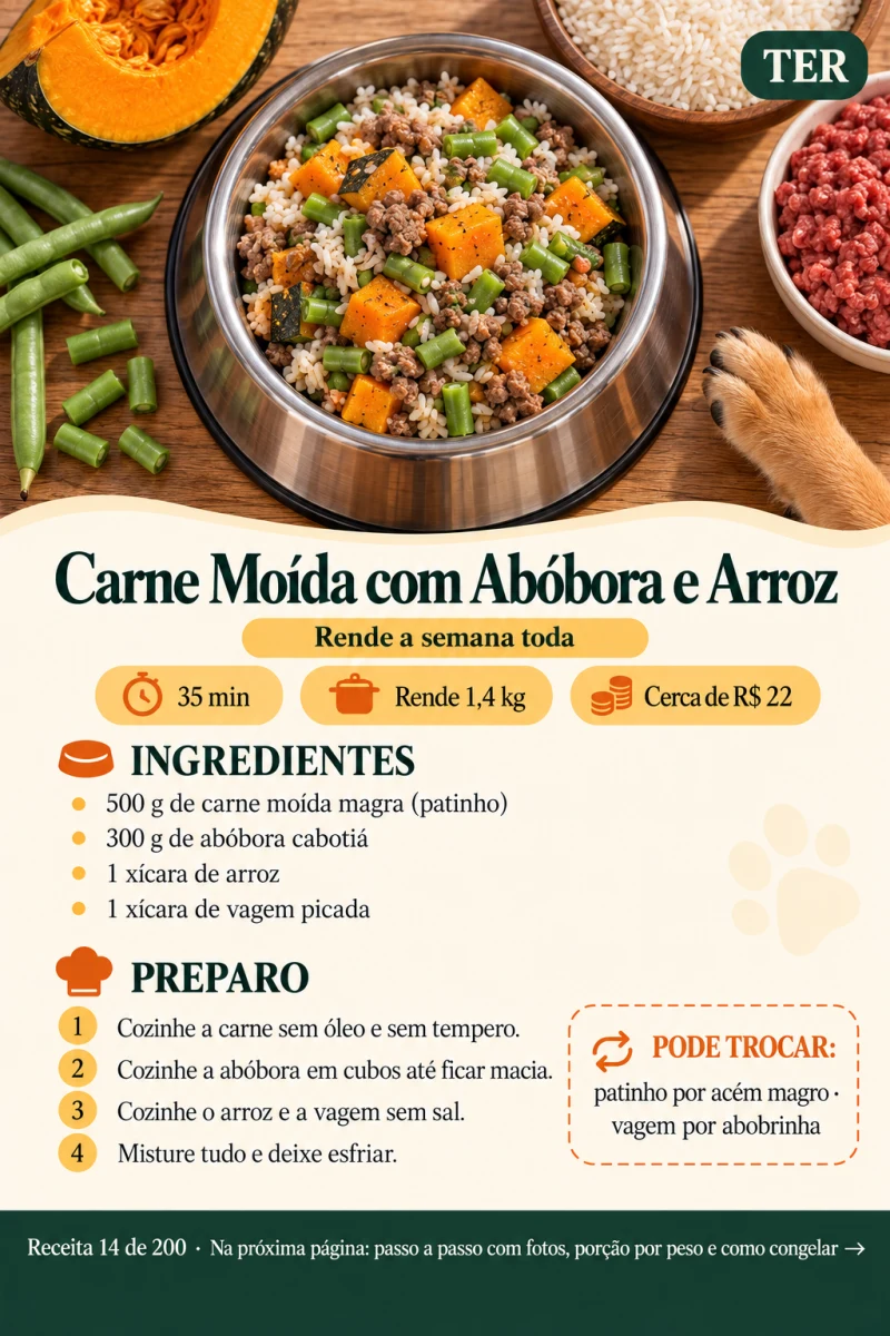 Receita de carne moída com abóbora e arroz